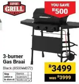Builders Warehouse Expert Grill 3-burner Gas Braai offer