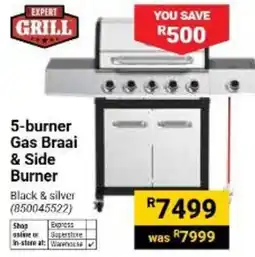 Builders Warehouse Expert Grill 5-burner Gas Braai & Side Burner offer