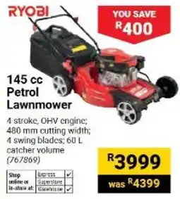 Builders Warehouse RYOBI 145 cc Petrol Lawnmower offer