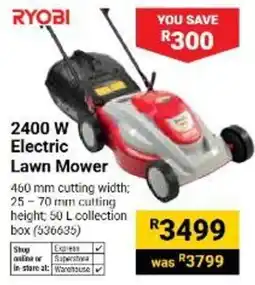 Builders Warehouse RYOBI 2400 W Electric Lawn Mower offer