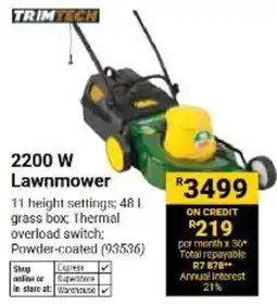Builders Warehouse TrimTech 2200 W Lawnmower offer
