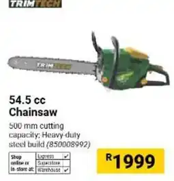 Builders Warehouse TRIMTECH 54.5 cc Chainsaw offer