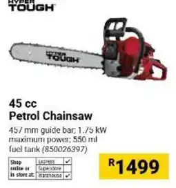 Builders Warehouse Hyper Tough Petrol Chainsaw offer
