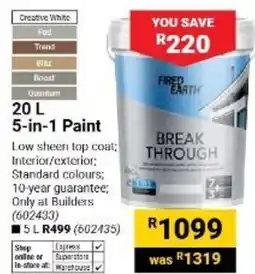 Builders Warehouse Fired Earth 5-in-1 Paint offer