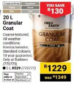 Builders Warehouse Fired Earth Granular Coat offer