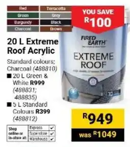 Builders Warehouse Fired Earth Extreme Roof Acrylic offer