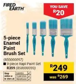 Builders Warehouse Fired Earth 5-piece Enamel Paint Brush Set offer