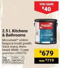 Builders Warehouse Plascon Kitchens & Bathrooms offer