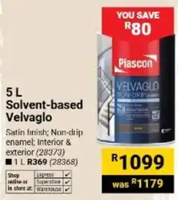 Builders Warehouse Plascon Velvaglo offer
