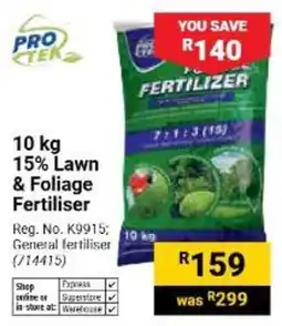 Builders Warehouse PRO TER 15% Lawn & Foliage Fertiliser offer