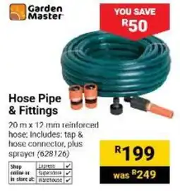 Builders Warehouse Garden Master Hose Pipe & Fittings offer