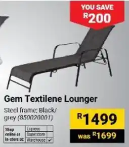 Builders Warehouse Gem Textilene Lounger offer