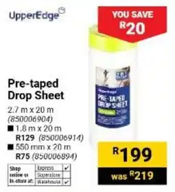 Builders Warehouse UpperEdge Pre-taped Drop Sheet offer