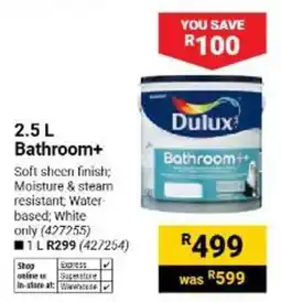 Builders Warehouse Dulux Bathroom+ offer