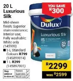 Builders Warehouse Dulux Luxurious Silk offer