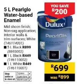 Builders Warehouse Dulux PearlGlo Water-based Enamel offer