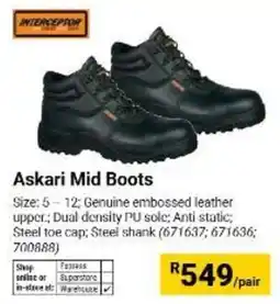 Builders Warehouse Interceptor Askari Mid Boots offer