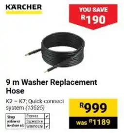 Builders Warehouse KARCHER 9 m Washer Replacement Hose offer
