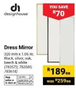 Builders Warehouse designhouse Dress Mirror offer
