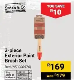 Builders Warehouse Smith & Co 3-piece Exterior Paint Brush Set offer