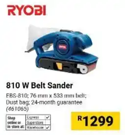 Builders Warehouse RYOBI 810 W Belt Sander offer