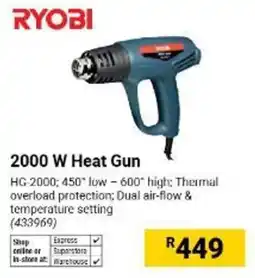 Builders Warehouse RYOBI 2000 W Heat Gun offer