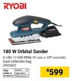 Builders Warehouse RYOBI 180 W Orbital Sander offer