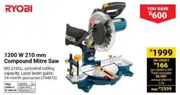 Builders Warehouse RYOBI 1200 W 210 mm Compound Mitre Saw offer