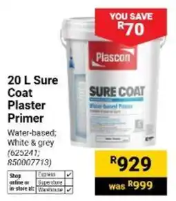 Builders Warehouse Plascon Sure Coat Plaster Primer offer