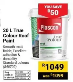 Builders Warehouse Plascon True Colour Roof Paint offer