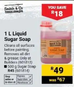 Builders Warehouse Smith & Co 1 L Liquid Sugar Soap offer