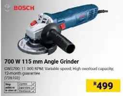 Builders Warehouse BOSCH 700 W 115 mm Angle Grinder offer