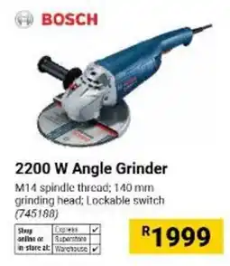 Builders Warehouse BOSCH 2200 W Angle Grinder offer