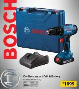 Builders Warehouse Bosch Cordless Impact Drill & Battery offer