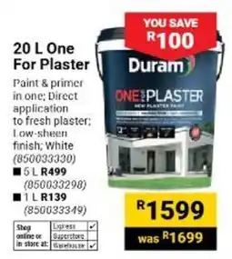 Builders Warehouse Duram One For Plaster offer