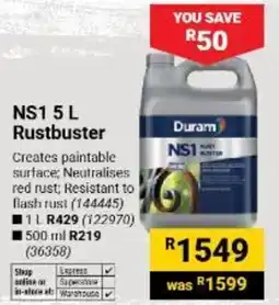 Builders Warehouse Duram NS1 Rustbuster offer