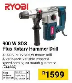 Builders Warehouse RYOBI 900 W SDS Plus Rotary Hammer Drill offer
