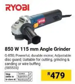 Builders Warehouse RYOBI 850 W 115 mm Angle Grinder offer
