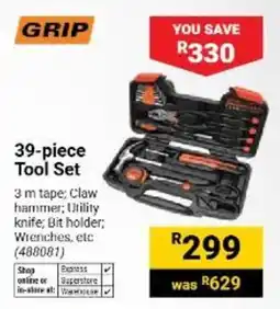 Builders Warehouse GRIP 39-piece Tool Set offer