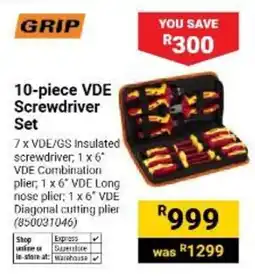 Builders Warehouse Grip 10-piece VDE Screwdriver Set offer