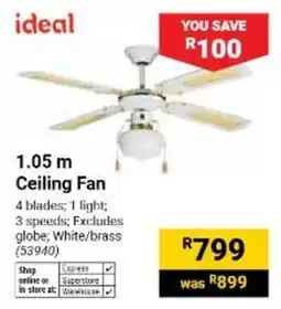 Builders Warehouse ideal 1.05 m Ceiling Fan offer