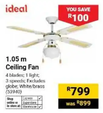 Ideal 1.05 m Ceiling Fan