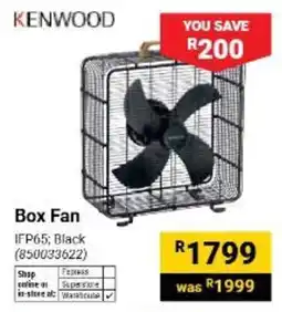 Builders Warehouse KENWOOD Box Fan offer