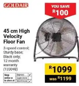 Builders Warehouse GOLDAIR 45 cm High Velocity Floor Fan offer