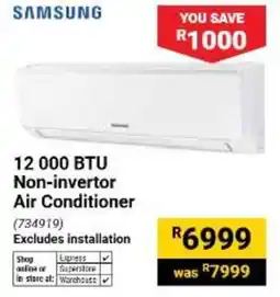 Builders Warehouse Samsung 12 000 BTU Non-inverter Air Conditioner offer