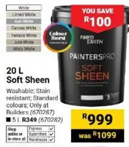 Builders Warehouse Painterspro Soft Sheen offer