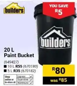 Builders Warehouse Paint Bucket builders offer
