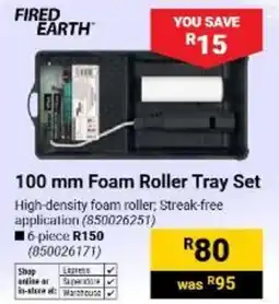 Builders Warehouse Fired Earth 100 mm Foam Roller Tray Set offer