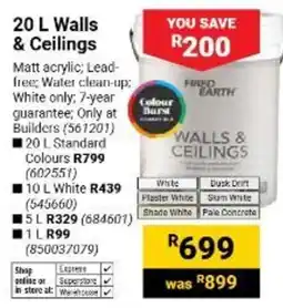 Builders Warehouse Fired Earth Walls & Ceilings offer
