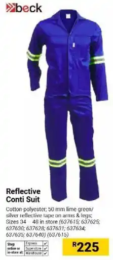 Builders Warehouse Reflective Conti Suit beck offer